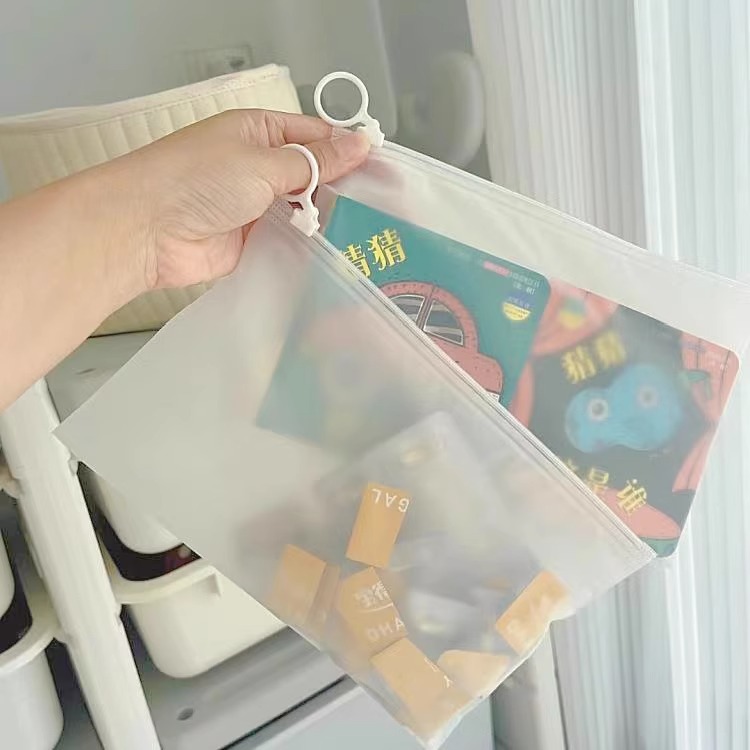 Sealed Classification Frosted Waterproof Pull-Tab Storage Bag Portable Transparent Zipper Travel Multi-Functional Packaging Bag