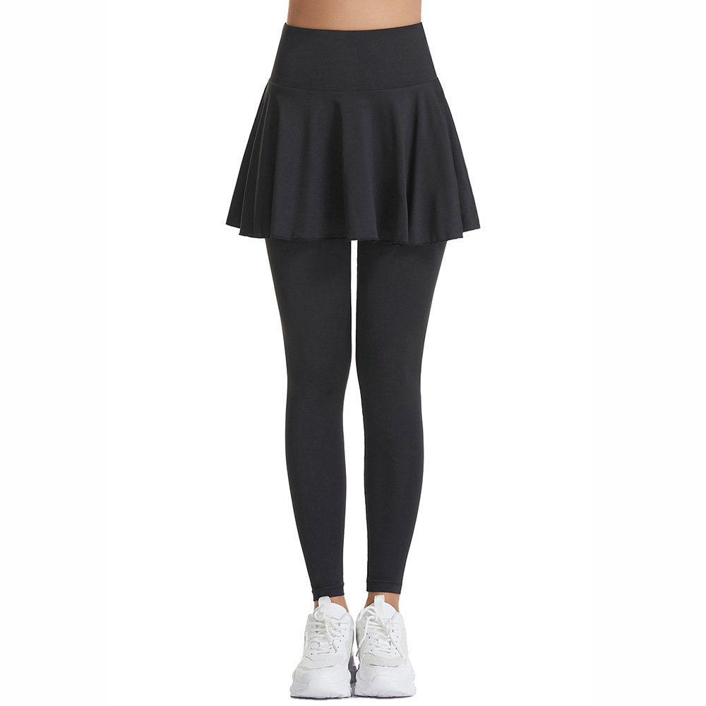 Silk Pattern Cross-Border Pleated Yoga Skirt Pants for Women, Autumn and Winter Anti-Exposure Sports Skirt, High-Waisted Butt-Lifting Fitness Tennis Skirt