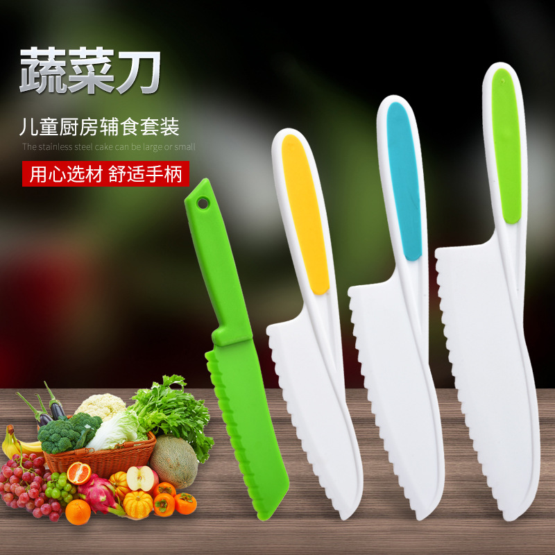 Children's plastic knife melon and fruit peeler knife fruit and vegetable knife does not hurt hands kindergarten early education special children's fruit toy knife