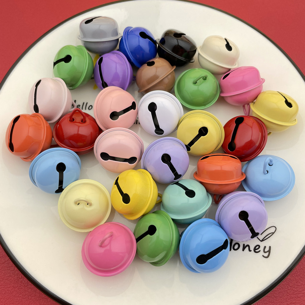 22mm Colorful Bell Pendant Small Ornament DIY Keychain Accessory Candy-Colored Painted Christmas Tree