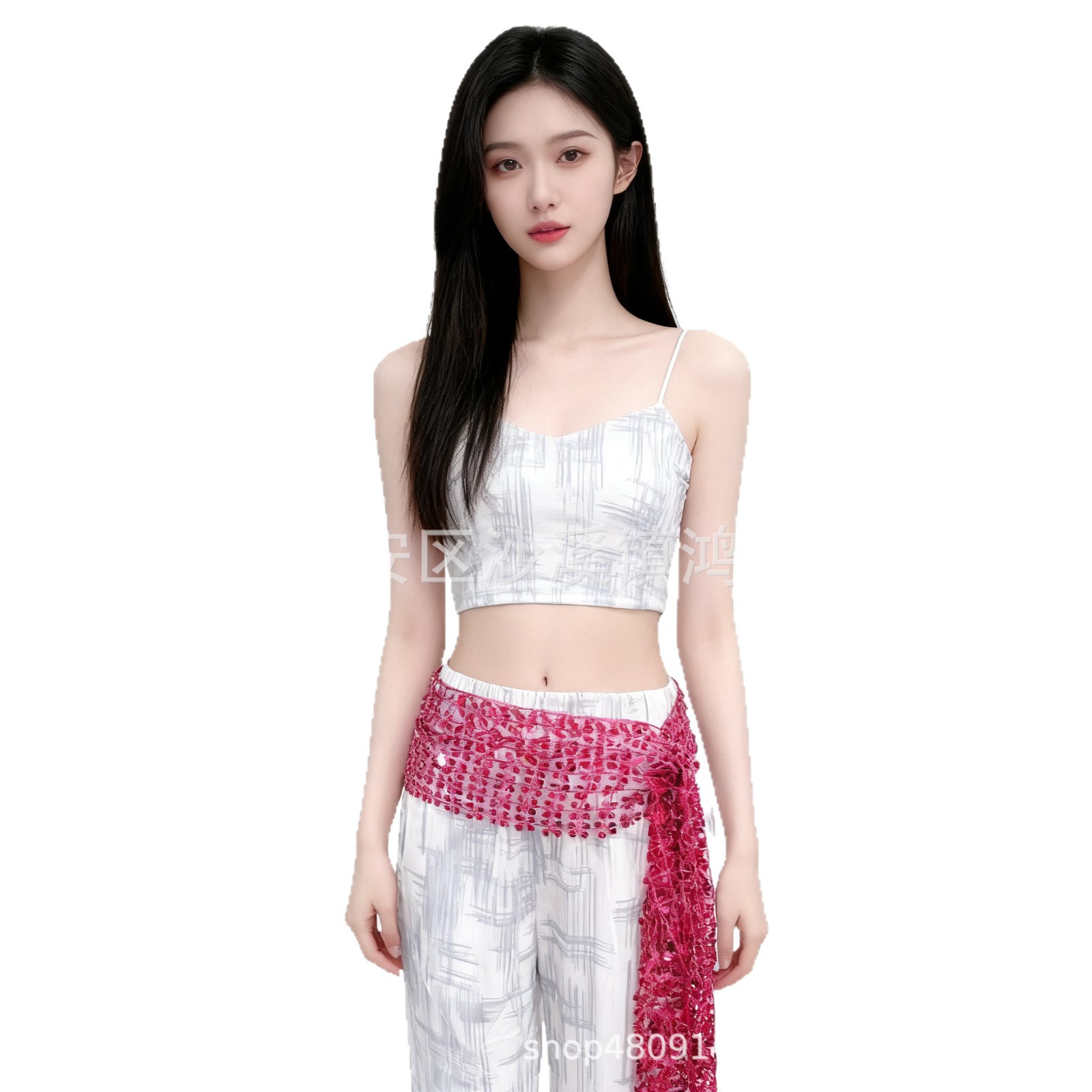 Jazz Dance Starry Sky Tassel Dance Waist Wrap Kpop Waist Scarf Accessory Street Dance Trendy Heavy Sequin Sparkling Waist Chain