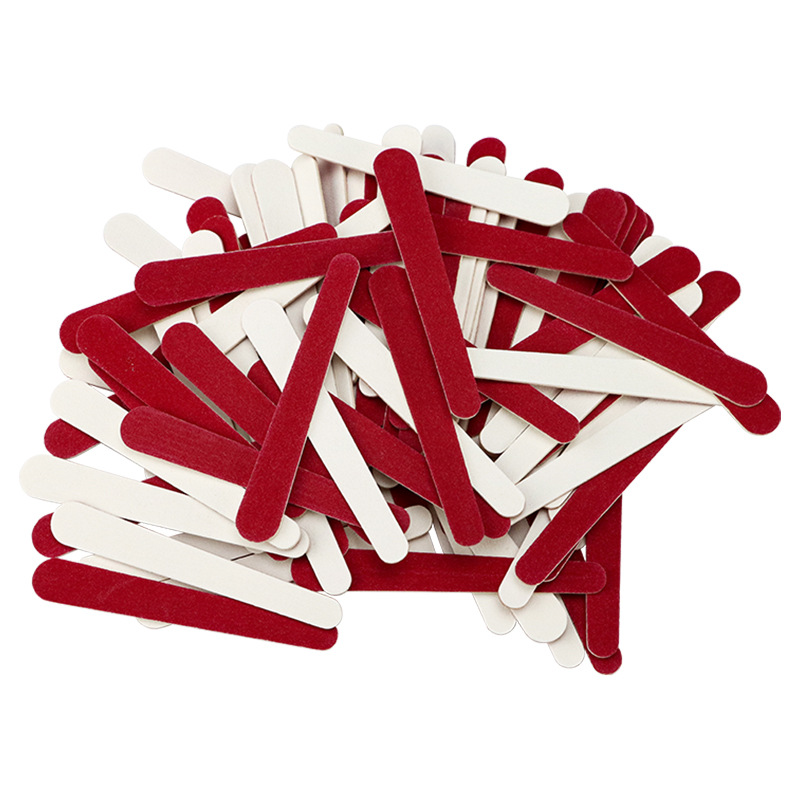 7.6cm Large and Small Head Nail File Disposable Sanding Strip Red and White Mini Wood Skin File Hotel Bath Accessories Rubbing Strip