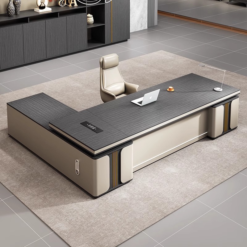 Light Luxury Boss Desk Office Desk and Chair Combination Office Desk High-End Manager Supervisor Executive Desk Office Furniture
