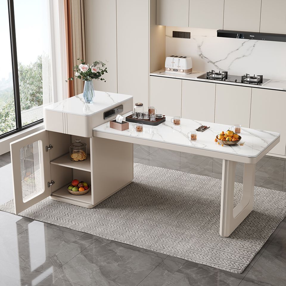 Island Table Dining Table Integrated Cream Style Retractable Multi-Functional Home Modern Simple Small Apartment Slate Dining Table Combination