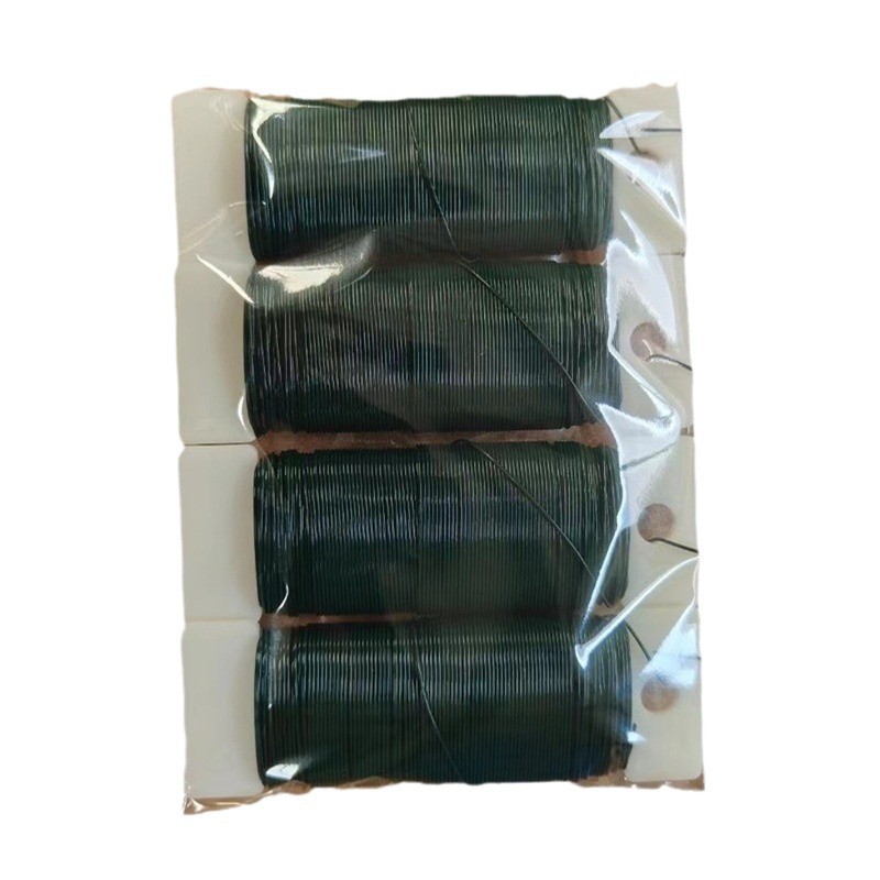 Dark Green Black 22 #   24 # Painted Glue-Coated Iron Wire Wooden Stick Wire Colorful Handicraft Wire
