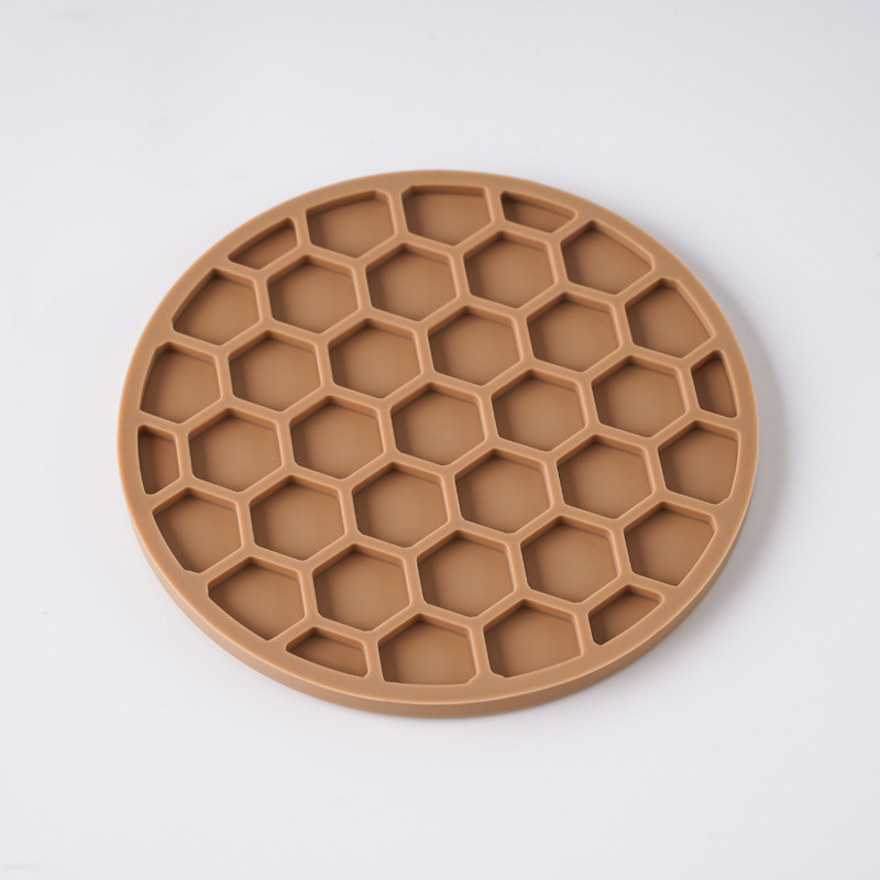 Silicone Coaster Round Striped Drain Insulated Tea Coaster Set Non-Slip Marble Pattern Anti-Scalding Coffee Coaster