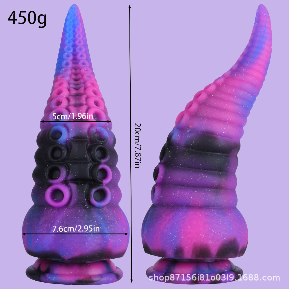 Octopus Tentacles Colorful Starry Sky Purple Blue Black Penis Oversized Alternative Shaped Anal Plug Dildo for Men and Women
