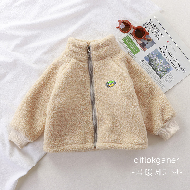 Children's Lambswool Coat Plus Velvet Coat for Men and Women, the Same Style for Autumn and Winter New Baby