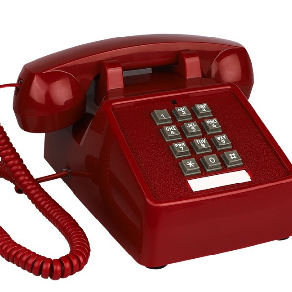 Antique telephone key classic retro machine metal mechanical copper ring fixed rope telephone American style