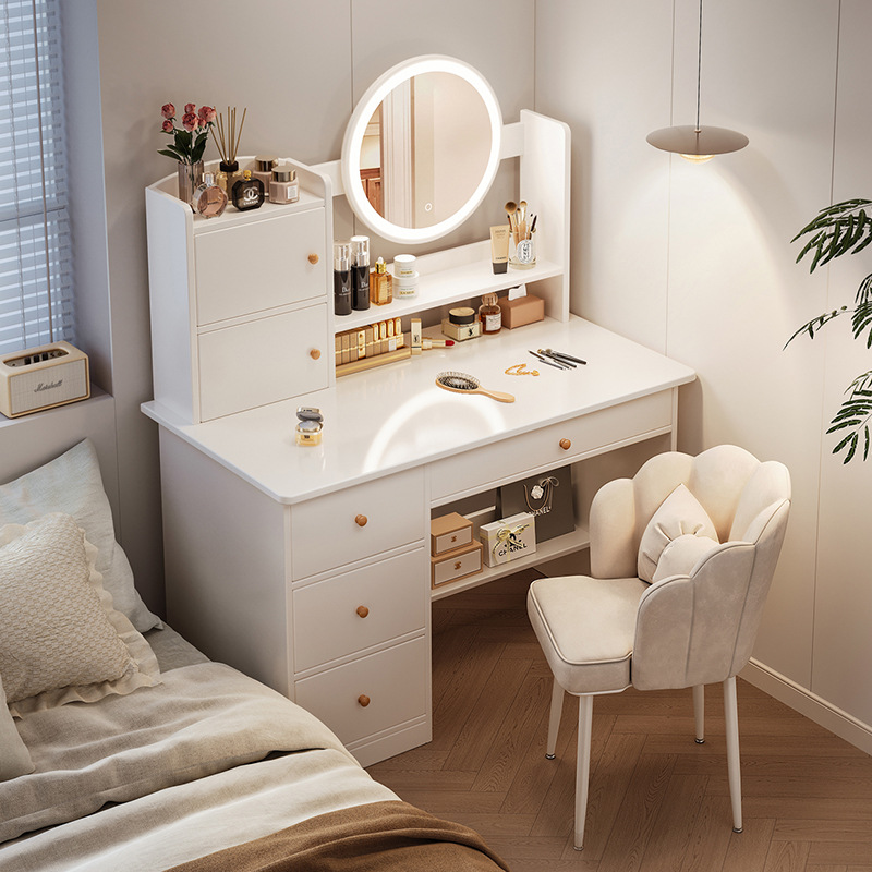 Туалетный столик спальни простой современный 2024 новый элитный мастер-спальни для маленькой квартиры с зеркалом и шкафом для хранения