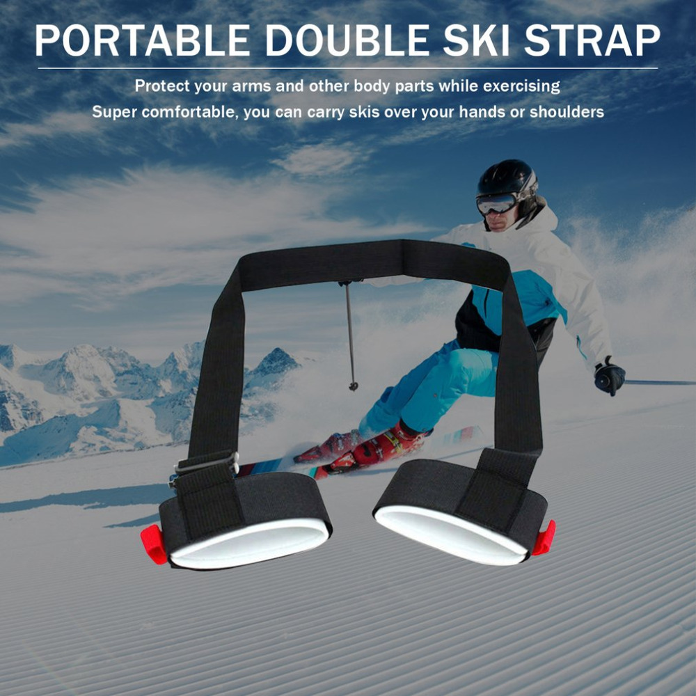 Cross-border in stock Ski Strap Portable Adjustable Double-board Snowboard Fixed Strap Sledge Strap Adjustable Sledge