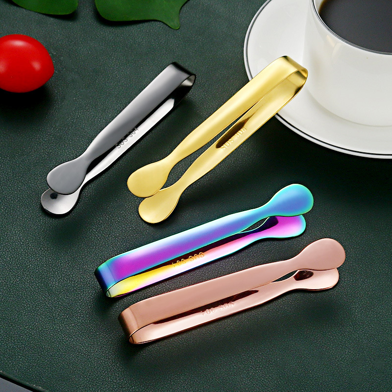 Прямые поставки нержавеющей стали ледяные щипцы нет красные утолщенные многофункциональные барные щипцы для кубиков льда ресторанные щипцы для кофе сахарные щипцы