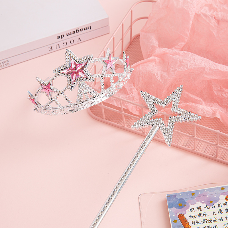 Factory Direct Supply Hot Selling Crown Magic Wand Fairy Wand Star Ribbon Set Hair Accessories Headband Headband Wholesale