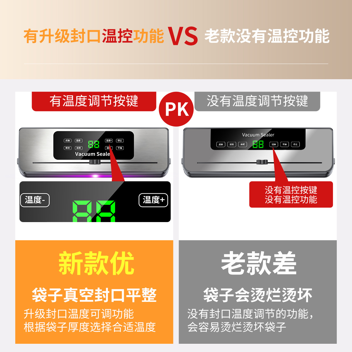 Cross-Border Vacuum Sealing Machine Flagship Store Fresh-Keeping Small Household Food Packaging Machine Vacuum Fully Automatic Plastic Sealing Machine