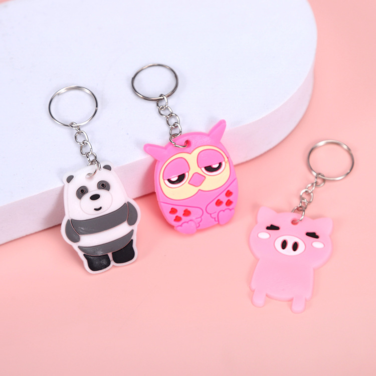 Cartoon keychain pendant PVC flexible glue silicone small gift cute souvenir key ring car bag ornaments