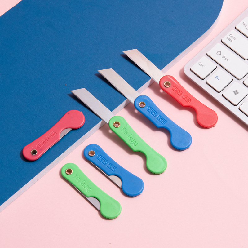 Оптовый пластиковый складной художественный нож, маленький нож для упаковки, нож для обоев