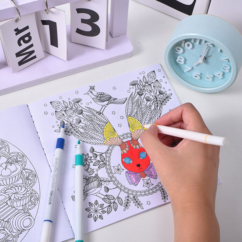 Spot Cross-Border Small Size Secret Garden Coloring Book Adult Stress Relief Coloring Book Children's Educational Graffiti Painting Book