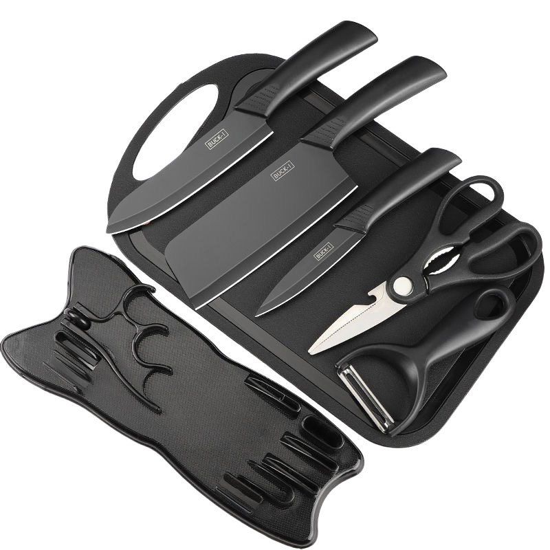 Stainless Steel Kitchen Knife Black Blade Gift Knife Set Household Slicing Knife Kitchen Fruit Knife Multi-Functional Chef's Knife