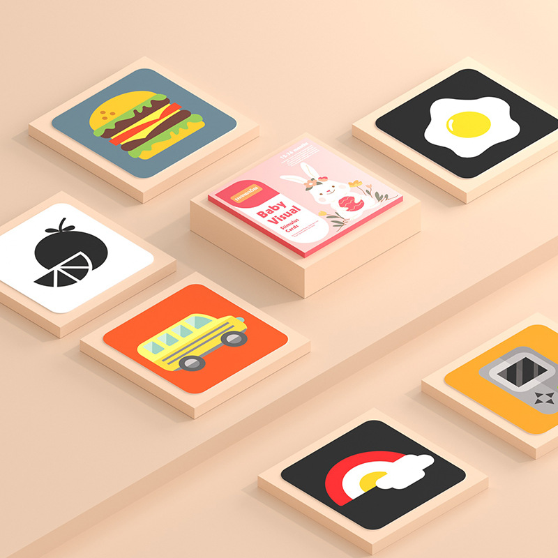 Black and white card baby early education card newborn baby visual stimulation card 0 to 3 months baby chasing baby toys