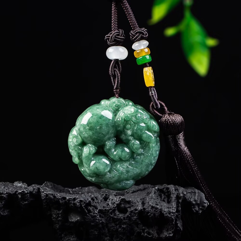 Натуральный кулон Пиксиу для мужчин и женщин, кулон из нефрита для привлечения богатства, кулон Пиксиу из нефрита