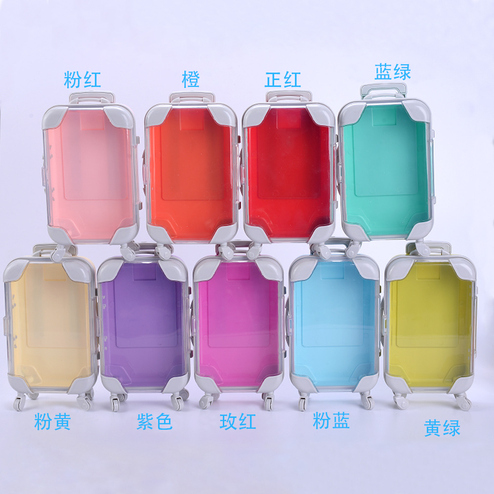 Simulation mini two-pair four-pair fake eye lashes trolley case luggage case Makeup Eyelash box storage box small luggage