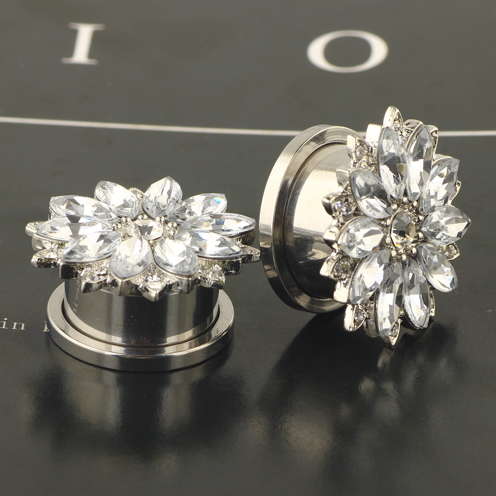 2022 New Auricle European and American Human Puncture Jewelry Double Horn Ear Expander Amazon wish Ear Expander