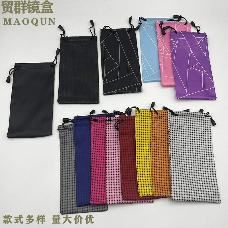 Оптовая продажа сумок для солнцезащитных очков из композитной ткани, портативные сумки для линз, мешок со шнурком для хранения