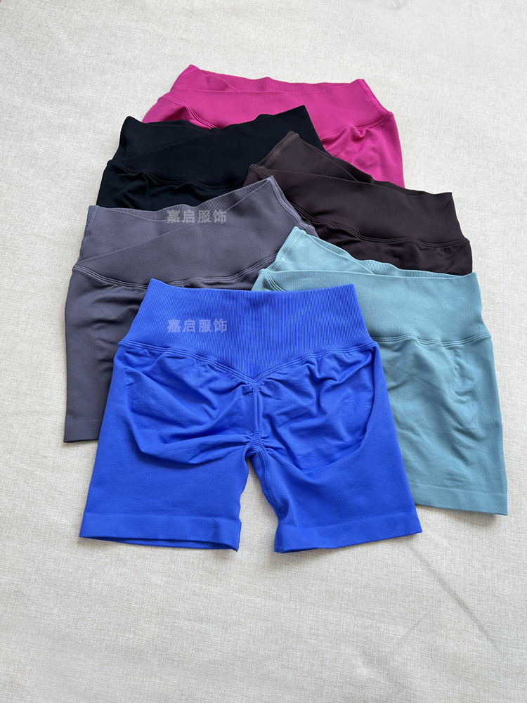 Dfyne New Cross-Waist Shorts Women's Yoga Fitness Three-Point Pants Hip-Lifting Low-Waist Seamless Fitness Shorts