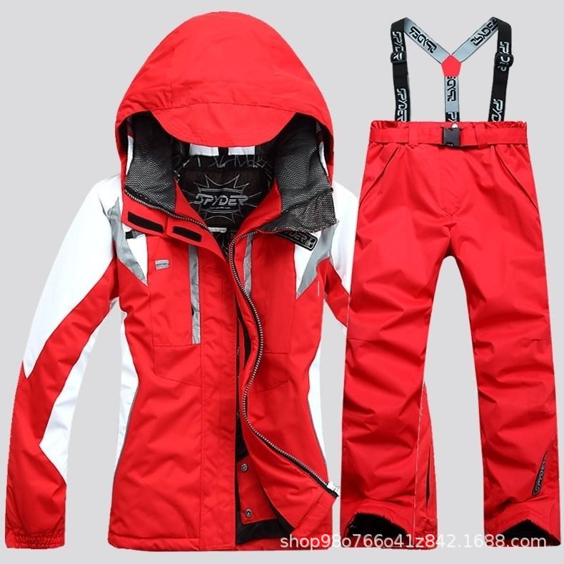 2024 Women's Warm Waterproof and Wear-Resistant Ski Wear Suit Thickened Cotton Ski Wear Single and Double Board Ski Wear