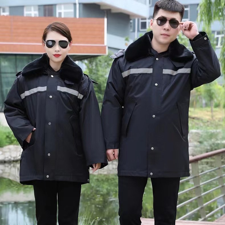 Reflective Waterproof Security Coat Detachable Thickened Long Multifunctional Cold-proof Clothing Cold Storage Labor Protection Cotton-padded Clothes Overalls for Men