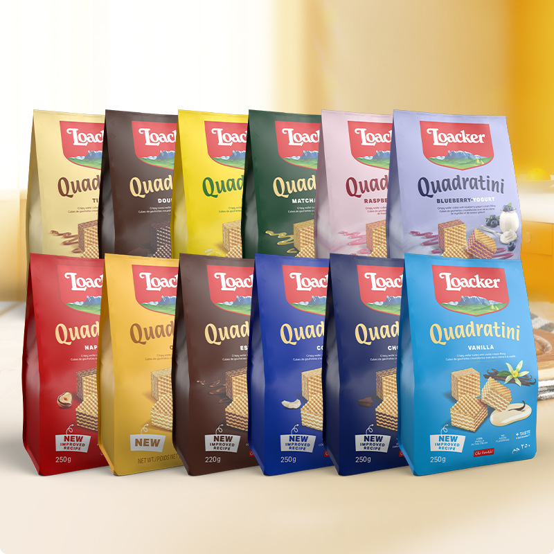 Loacker Laijia Large Bag Italian Wafer Biscuits Chocolate Hazelnut Vanilla Wholesale Wedding Candy Shop 250g