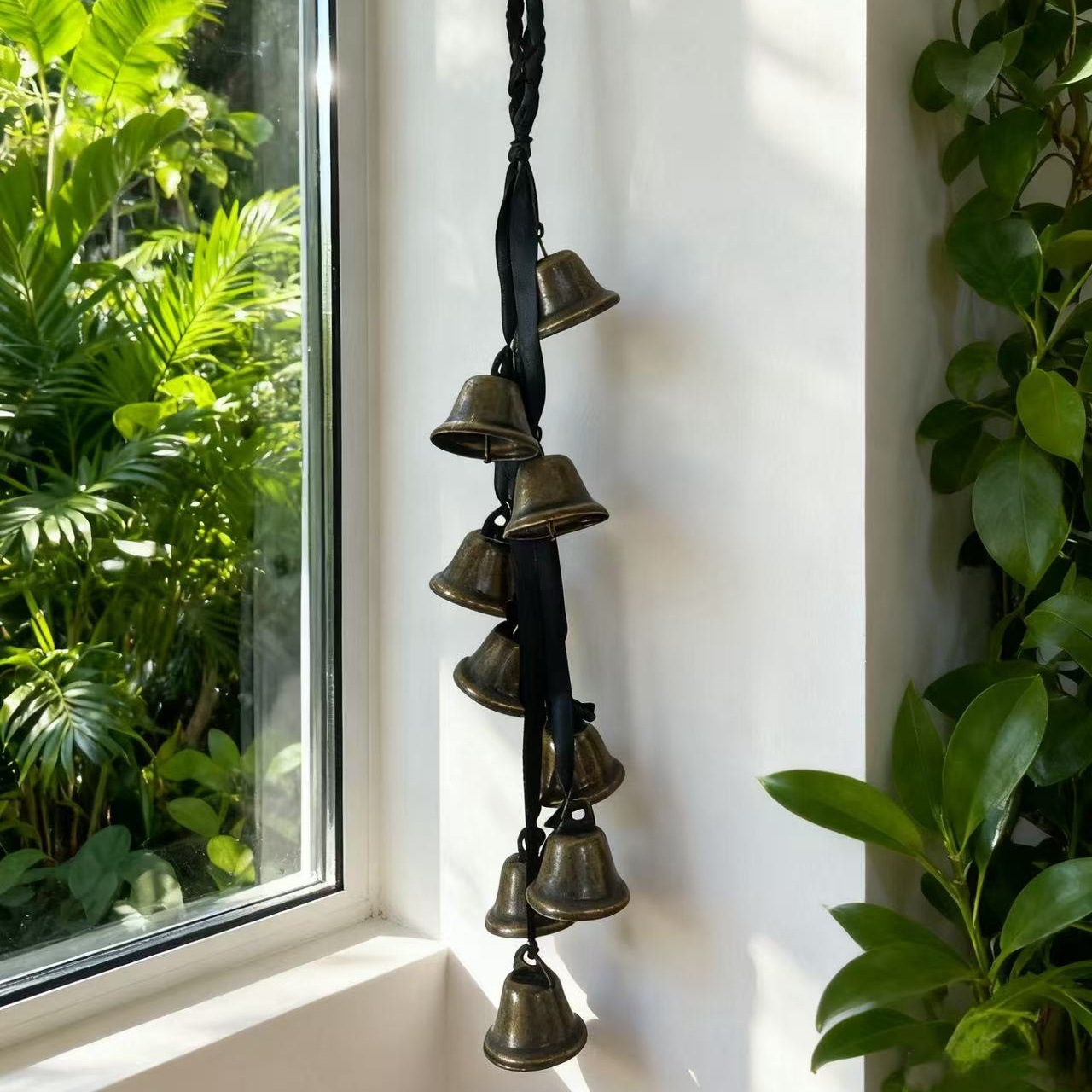 Black Satin Ribbon Woven Bell/Home Decoration/Cross-Border Witch Bell Temu Popular Bell Cross-Border