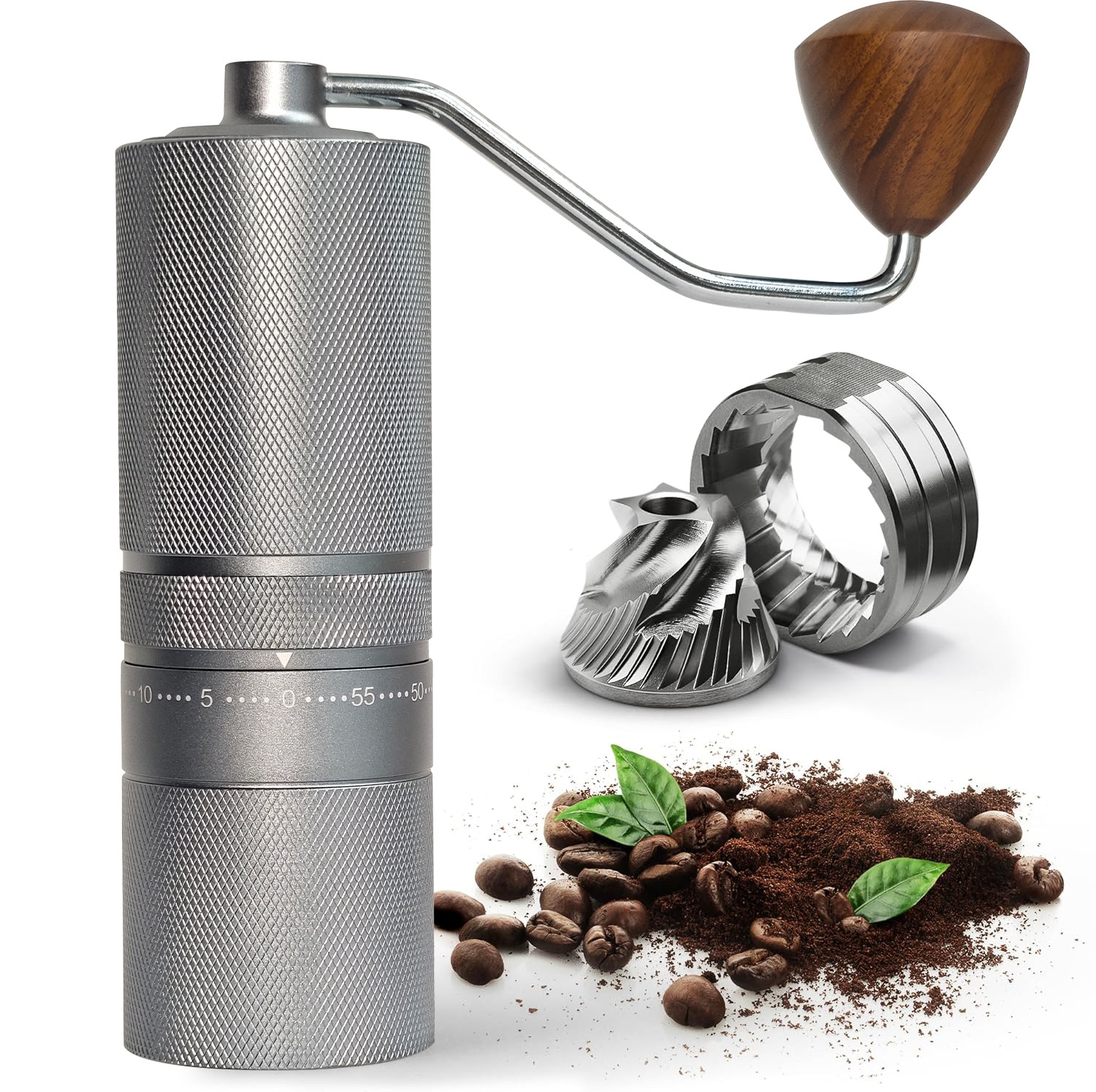 Source Factory Hand-Cranked Seven-Star Coffee Machine Steel Core Hand Grinder Coffee Grinder Hand-Cranked Bean Grinder Drop Shipping Labeling