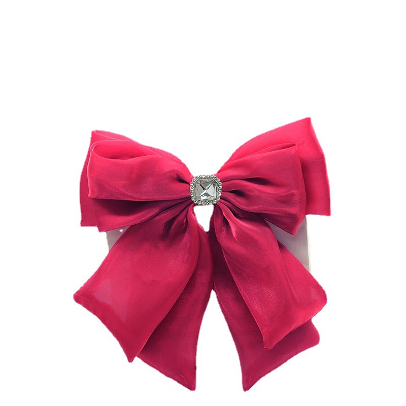 Mesh Bow Brooch, Retro Angled Bow Tie, Women's Double-Layer Black Versatile Clothing Accessory, French Retro Style