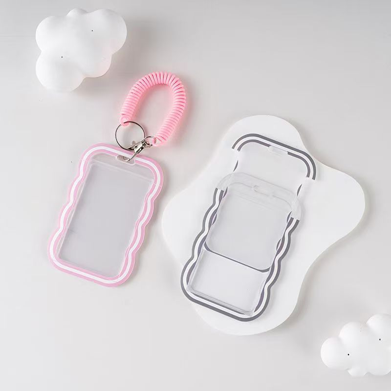 Wave Style Card Holder Wholesale Student Id Card Holder Soft Silicone Id Card Access Card Protective Cover Cute Cartoon Wave