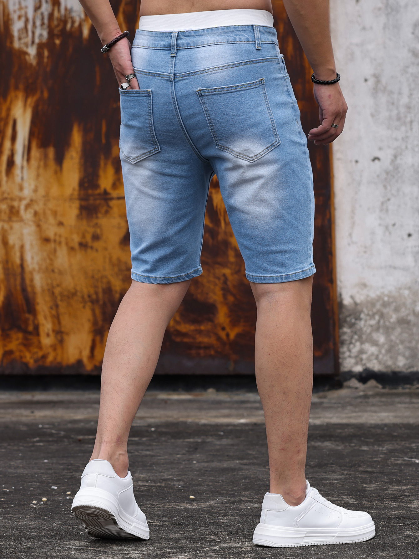 Across Europe and the United States men's stretch Denim shorts Amazon AliExpress men's new Denim shorts new