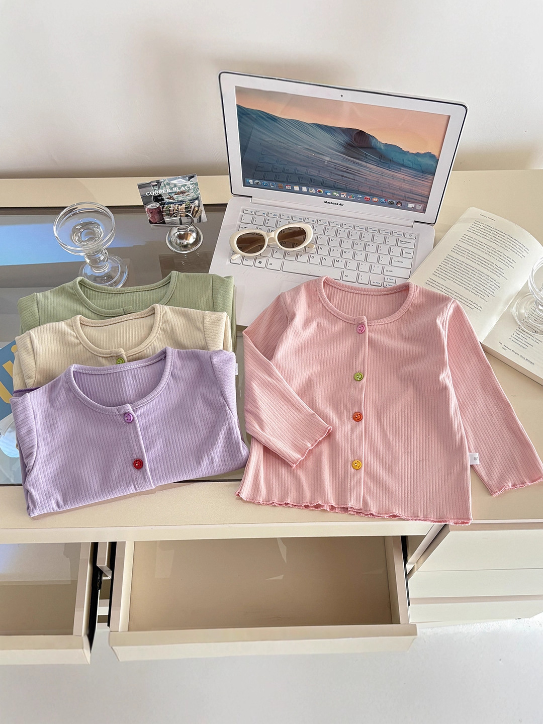 Baby Autum Clothes, Korean Style Sweet Knitwears, Girls' Cute Winter Bottoming Shirts, Tops, Stylish Lace Jackets