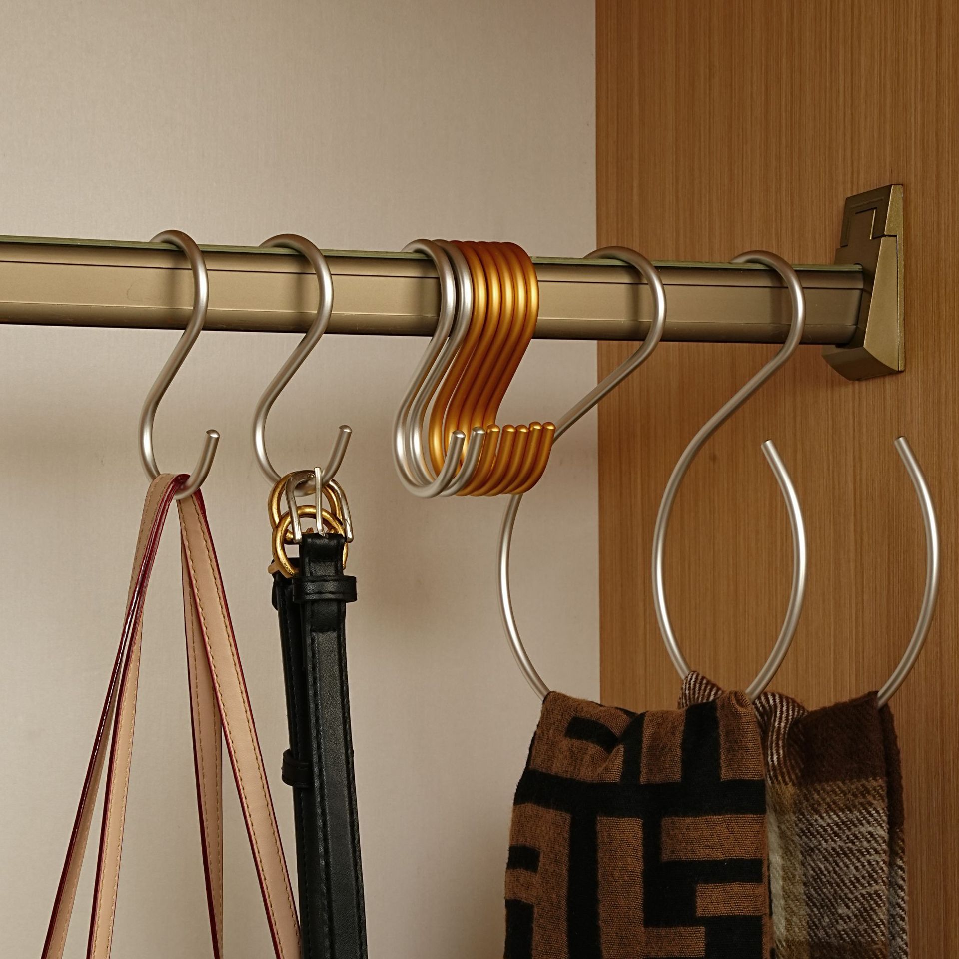 Aluminum Alloy S Hook Scarf Scarf Bag Hook Large S-Shaped Multi-Functional Wardrobe S-Shaped Hook Metal S Hook Hanger