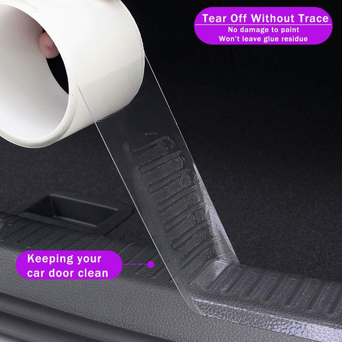 Car Invisible Transparent Door Sill Strip Anti-Collision Sticker Car Door Anti-Collision Strip Trunk Anti-Step Sticker Pedal Protection Sticker