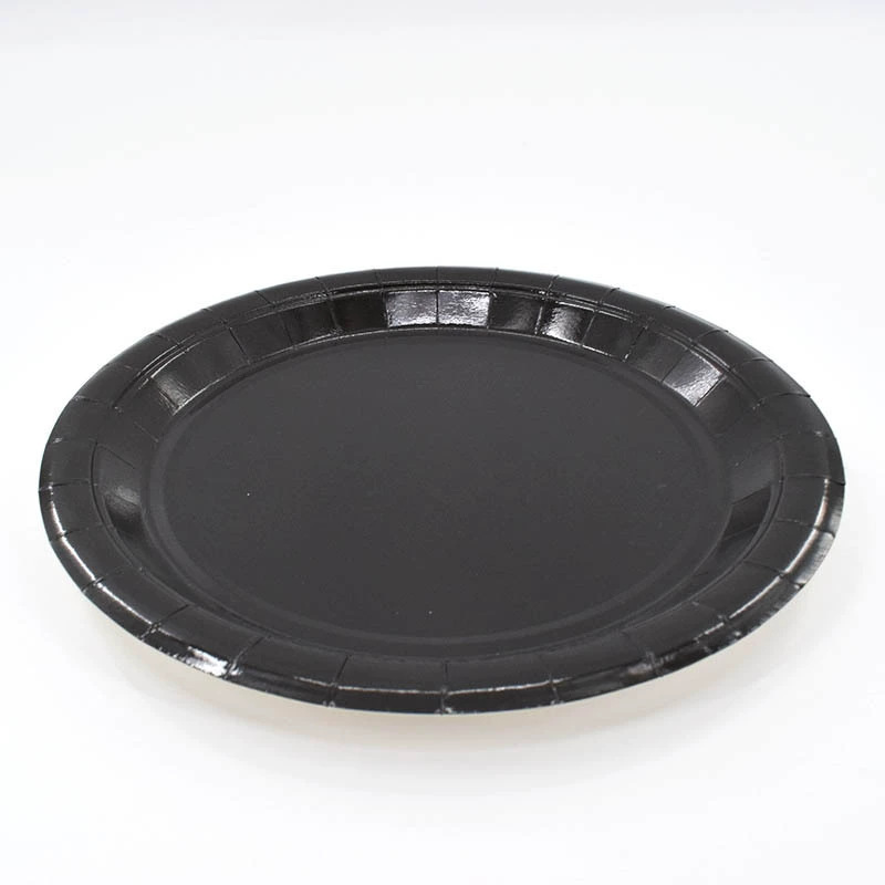 Factory direct disposable paper plate solid color cross-border party baby birthday party decoration disposable plate