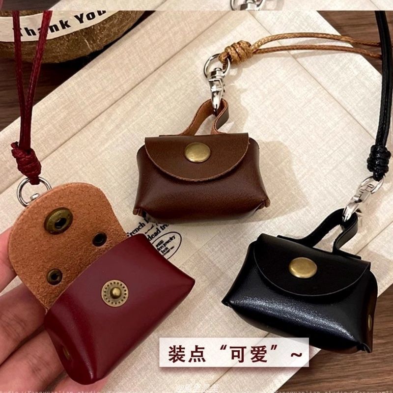 Vintage Leopard Print Leather Coin Purse Necklace for Women, Long Sweater Chain Storage Bag, Neck Hanging Accessory