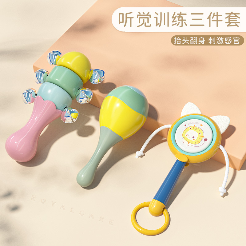 Baby Sand Hammer Hand Rattle Toy, Baby Grasping Training, Newborn Chewable Rattle, Educational Early Education Music