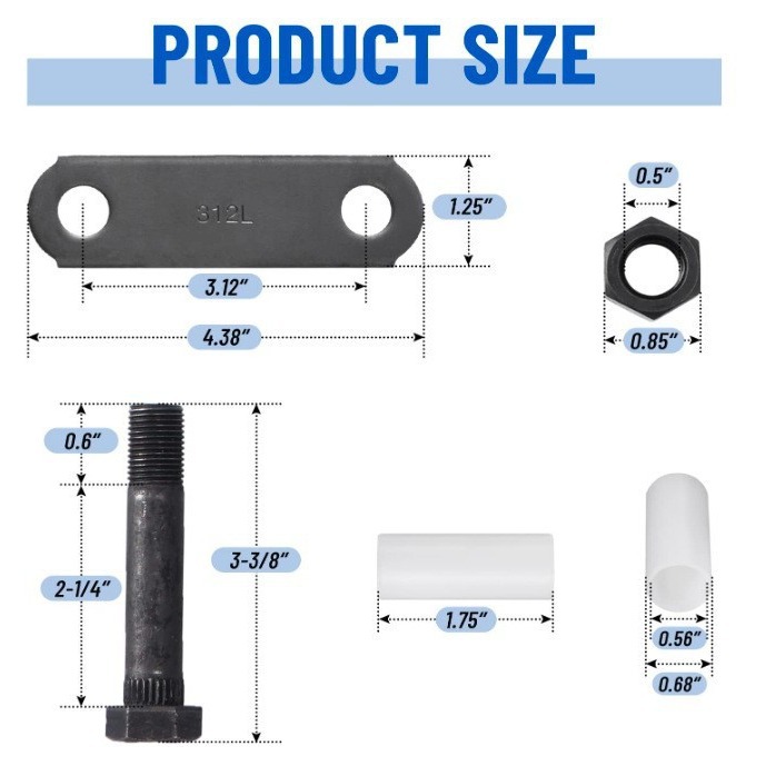 Trailer Equalizer Kit for 3500-7200 Pound Axle Series Axle Trailer Kit for Double Eye Spring