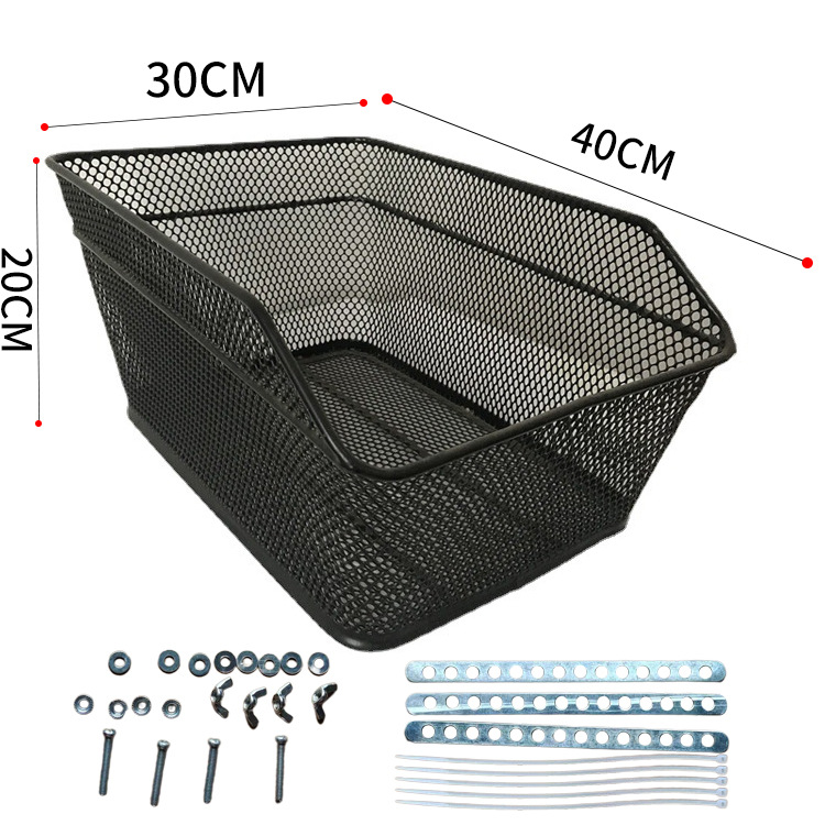 Оптовая продажа в наличии электровелосипед складная коляска большой ёмкости задняя корзина для овощей металлическая корзина для горного велосипеда