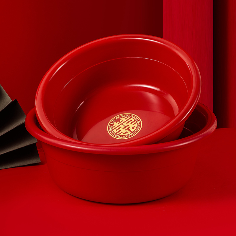 Свадебный тазик приданое красный умывальник свадебные принадлежности свадьба невеста приданое пластиковый умывальник