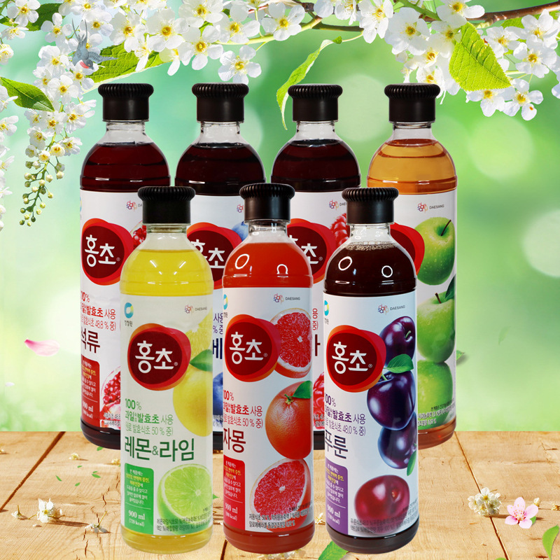 12 bottles South Korea clean garden pomegranate red vinegar drink concentrated fruit vinegar blueberry juice red vinegar fermented vinegar drink 900ml
