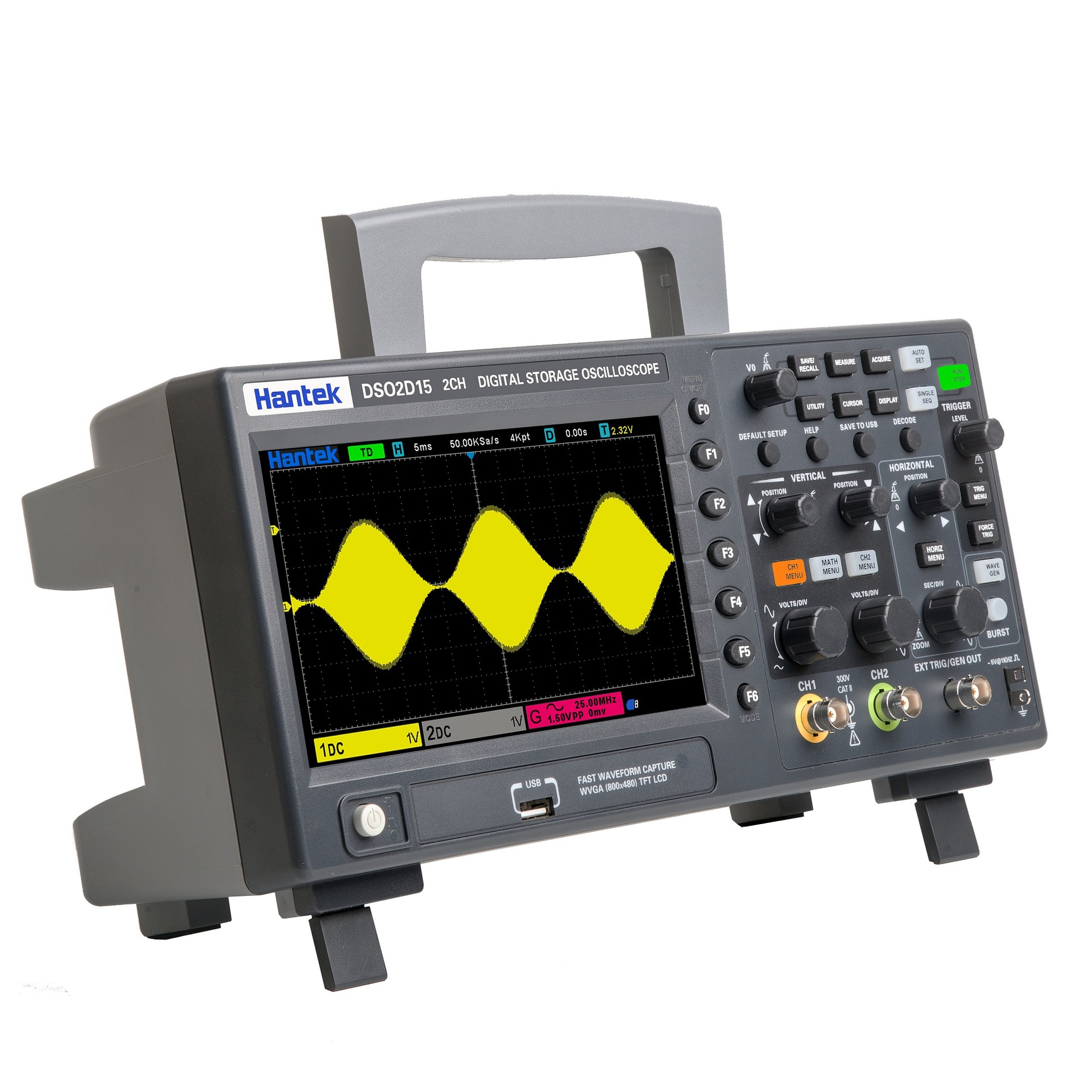 Hantai Digital Oscilloscope Precision DSO2C10 DSO2D15 Dual Channel Digital Storage Oscilloscope 100m