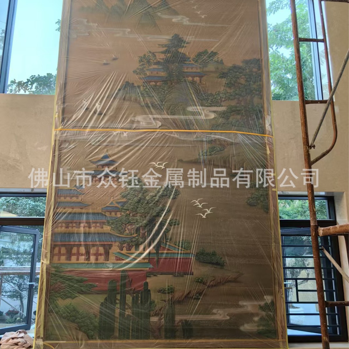 Villa Home Decoration Interior Decoration Stainless Steel Screen Relief Mural Living Room Screen Background Tv Niche