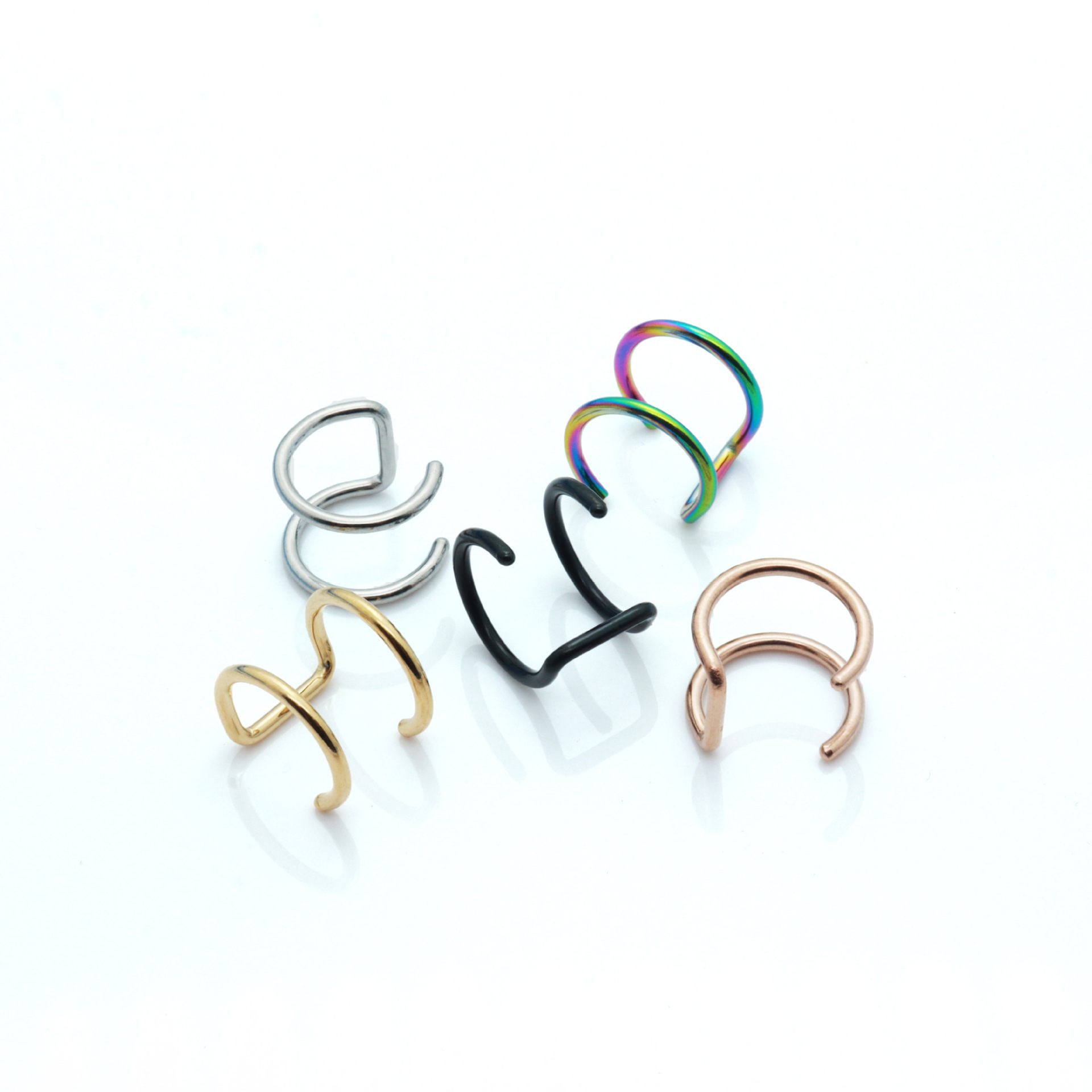 Manufacturer Wholesale U-Shaped Double Circle Ear Clip C-Shaped Ear Clip Earrings Korean Lip Ring Earrings European and American New Earrings