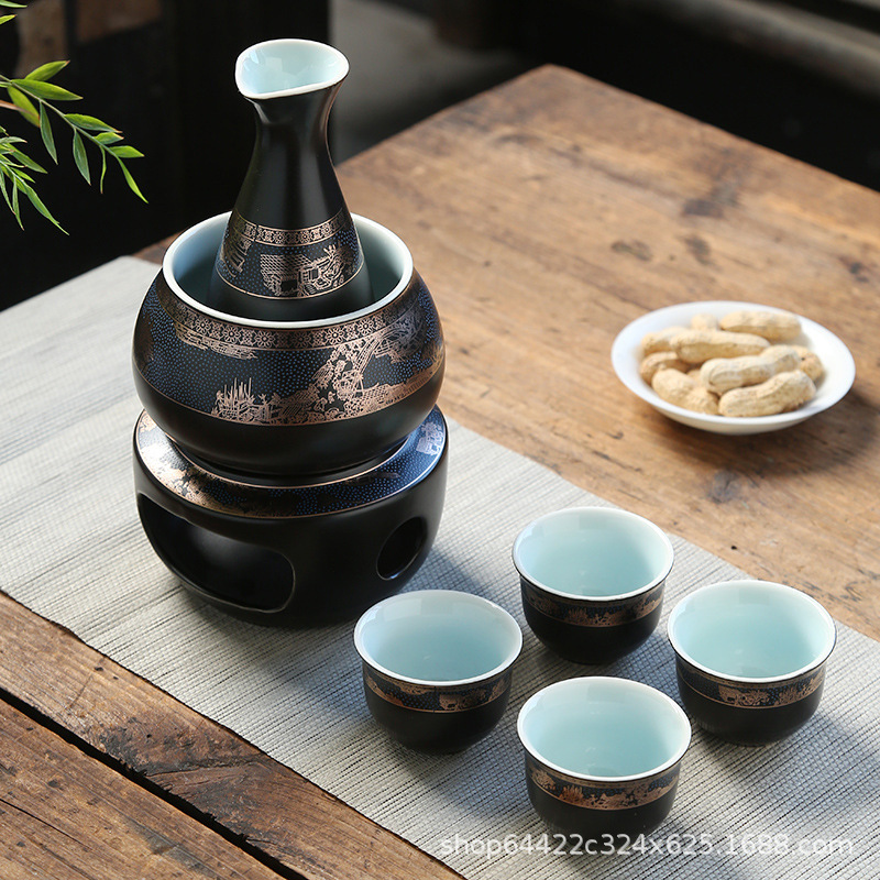 Ceramic Wine Boiler Electric Ceramic Stove Constant Temperature Pad Wine Warmer suit Yellow Wine Decanter Wholesale Support Generation